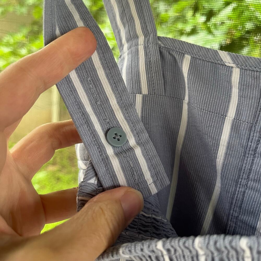 Everlane Women's Cotton Weave Picnic Dress Blue Pinstripe Size 00 - Picture 7 of 10